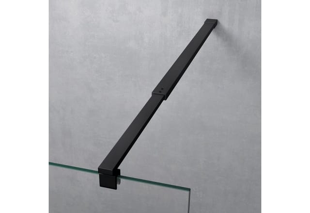 doporro Duschwand Duschkabine Duschabtrennung schwarz ESG-Glas Nano H: 200cm B02-MS, Einscheibensicherheitsglas