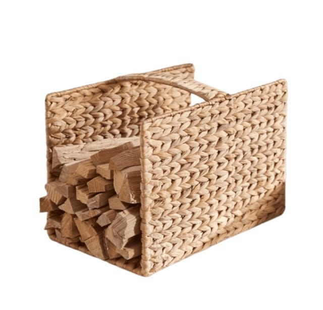 Home-trends24.de Kaminholzkorb Kaminholzkorb Holz Korb Kamin Wasserhyazinthe Brennholz Aufbewahrung