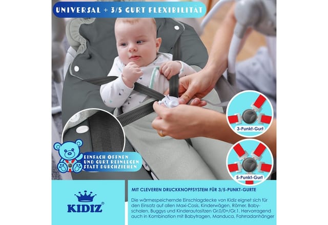 KIDIZ Deckenschlafsack, Baby Einschlagdecke mit Tasche für Winter & Herbst Babydecke Fußsack