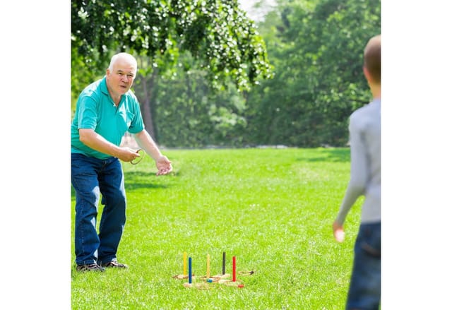 relaxdays Spiel Ringwurfspiel Holz