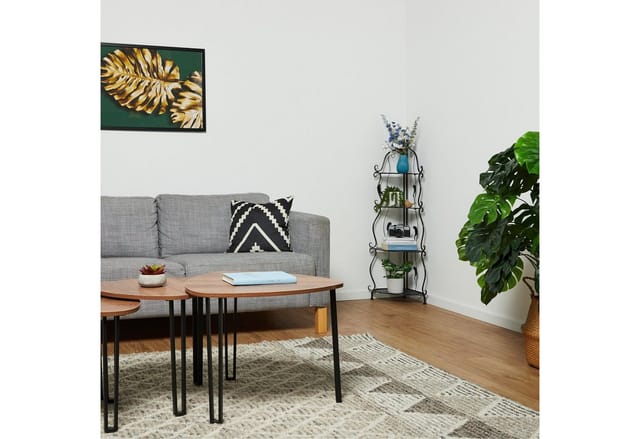 relaxdays Eckregal aus Metall mit 4 Ablage