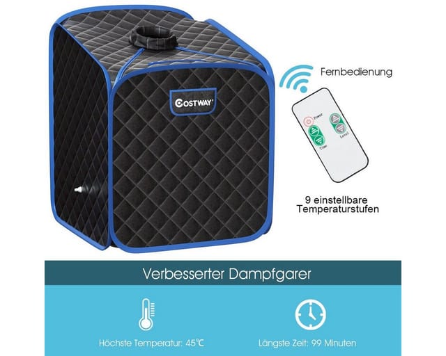 COSTWAY Sauna 2L Dampfsauna, 1000W, mit Sitz