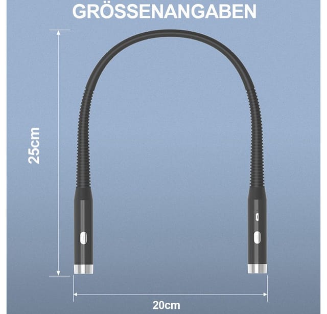 Sunicol LED Leselampe Hals Leselampe Buch, 3 Farben und 3 Helligkeitsstufen, Wiederaufladbar, Halslampe für Lesen Stricken Häkeln Nähen Campen Reparieren
