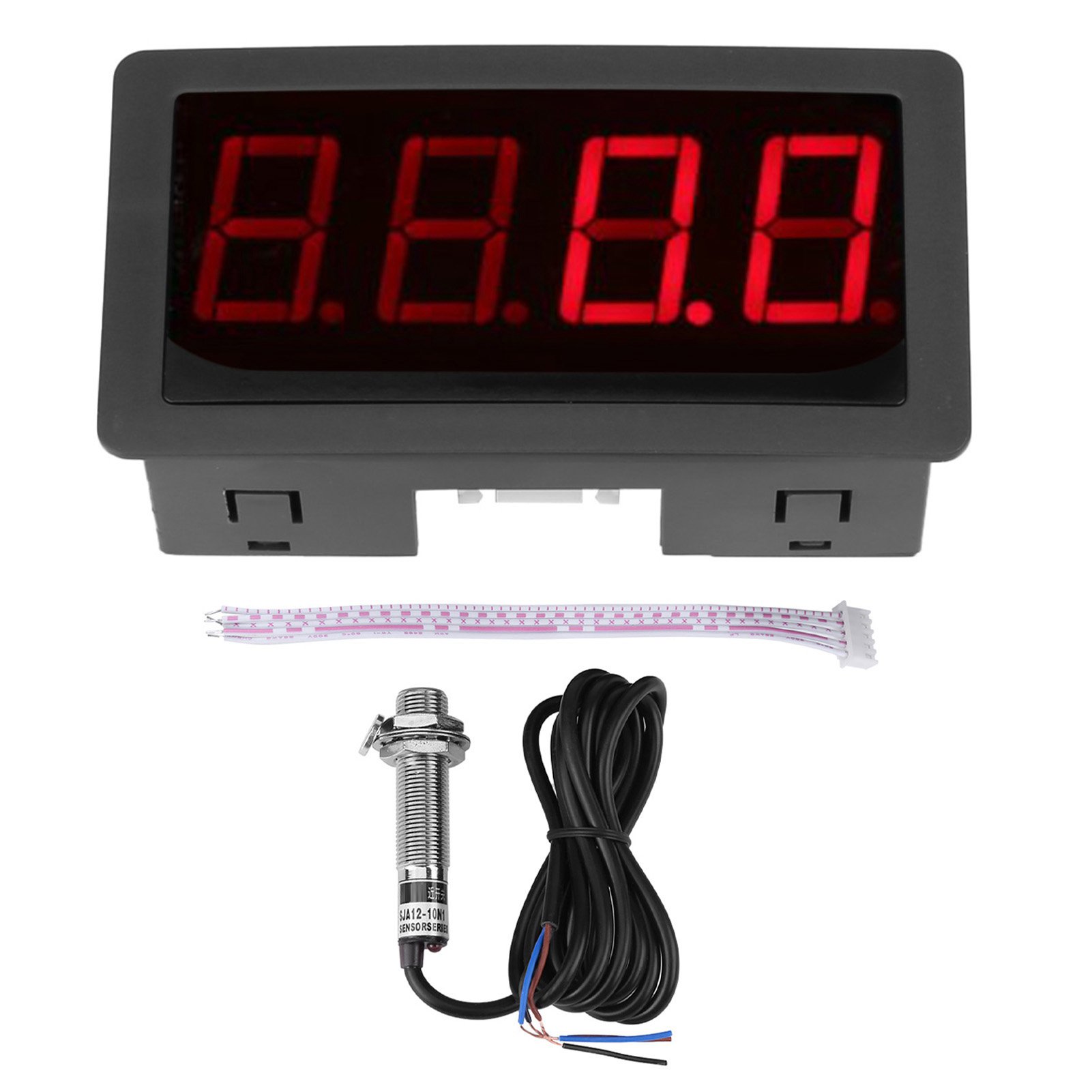 4-stelliger Digitaler Led-drehzahlmesser Mit Npn-hall-effekt-sensor (rot) Zur Drehzahlmessung
