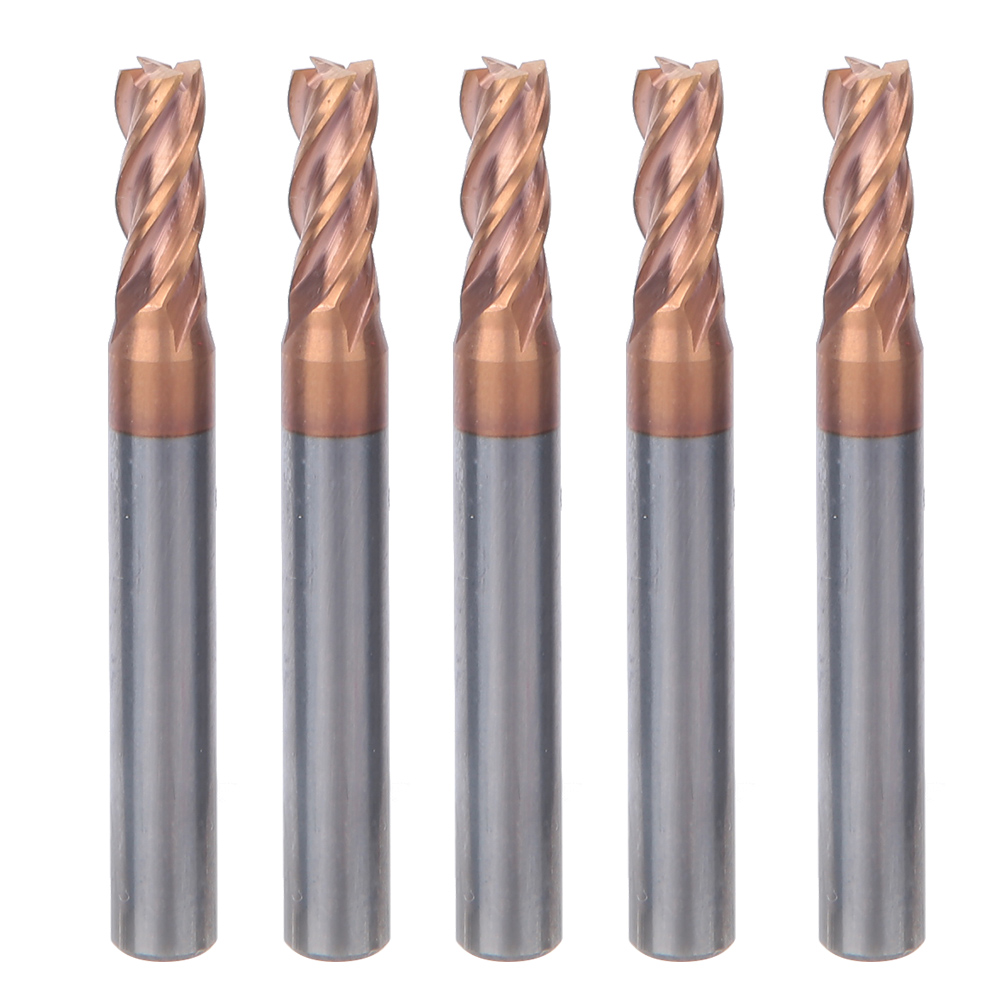 4-schneidige Schaftfräser Mit Nanobeschichtung, 5 Mm, Für Cnc-wolframstahl (5er-set)