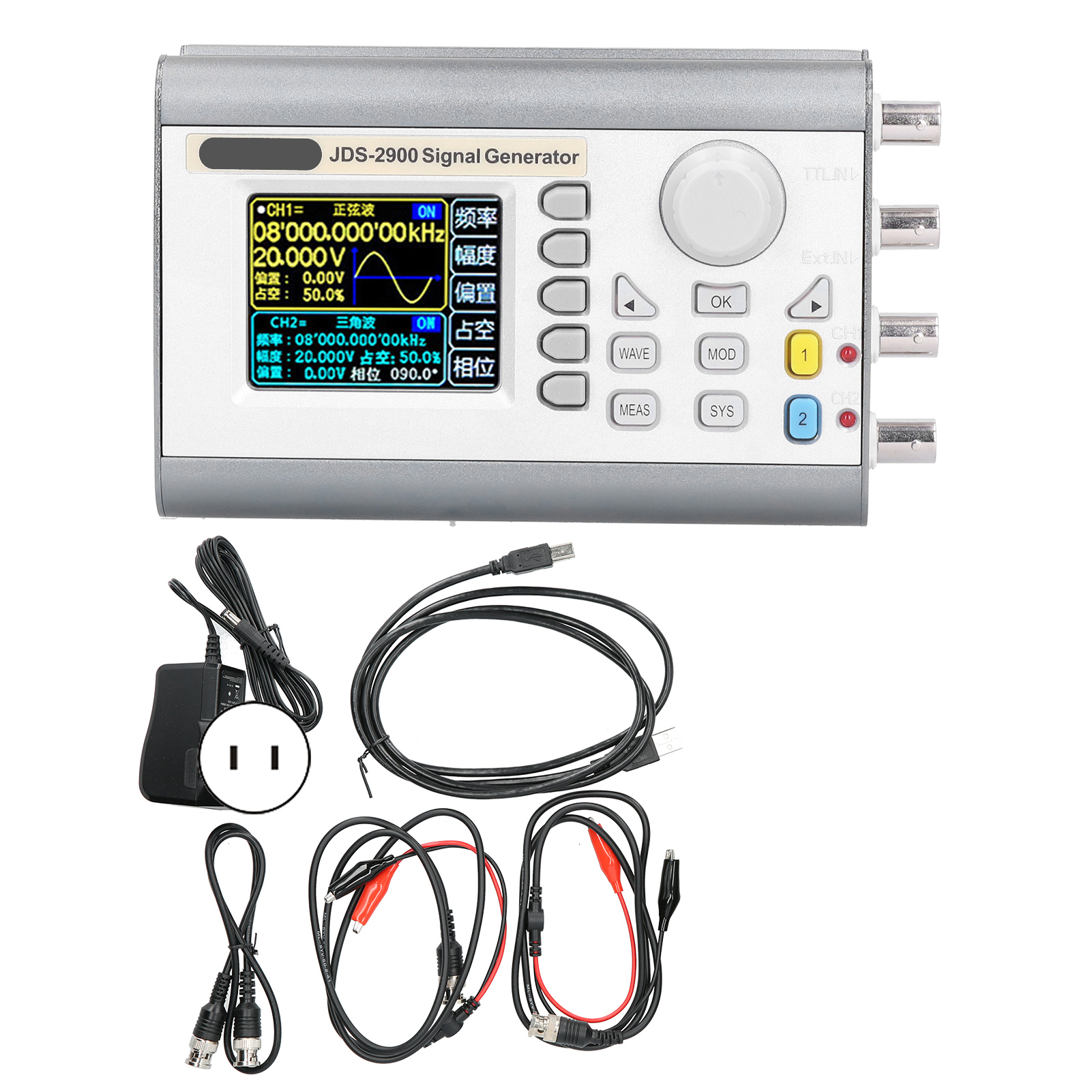 Jds2900-40m 2-kanal-dds-signalgenerator Mit Frequenzzähler Und Ac100-240v-netzteil