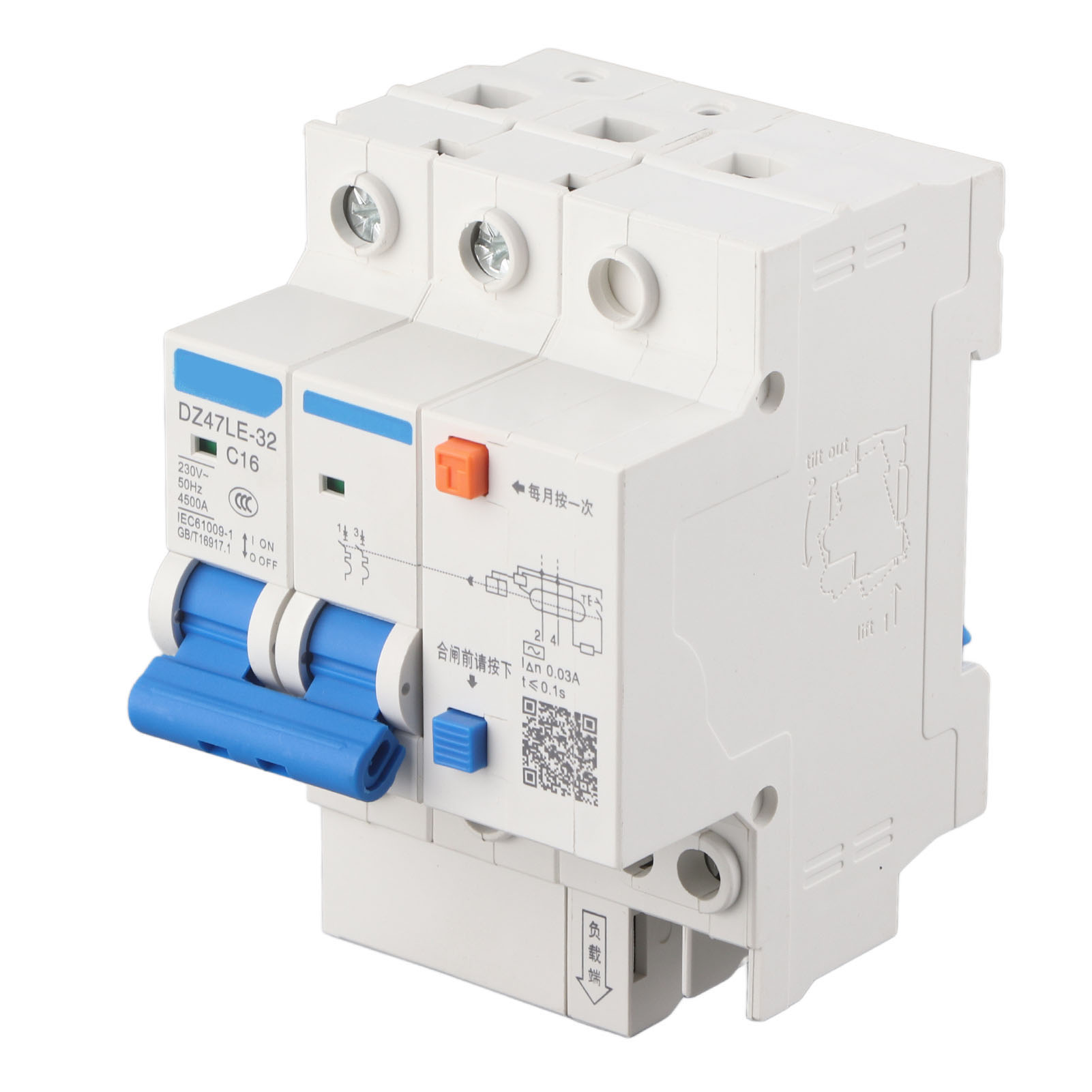 Dz47le 2p 16a 30ma 230v Fehlerstromschutzschalter - Ableitstromschutz