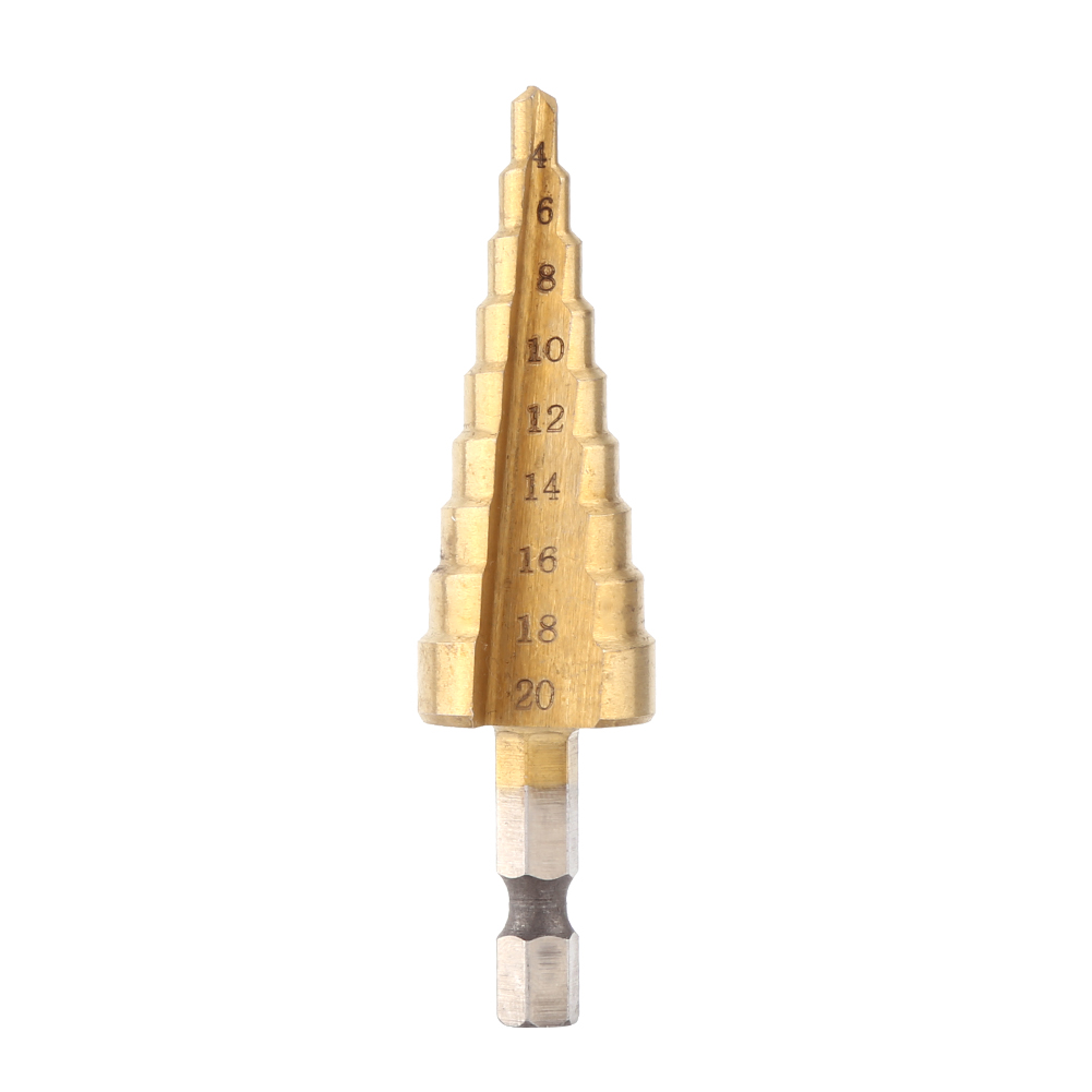 Stück Hss-titan-beschichteter Stufenbohrer, Sechskantschaft Für Bohrmaschinen, 4–20 Mm, Schneidwerkzeuge