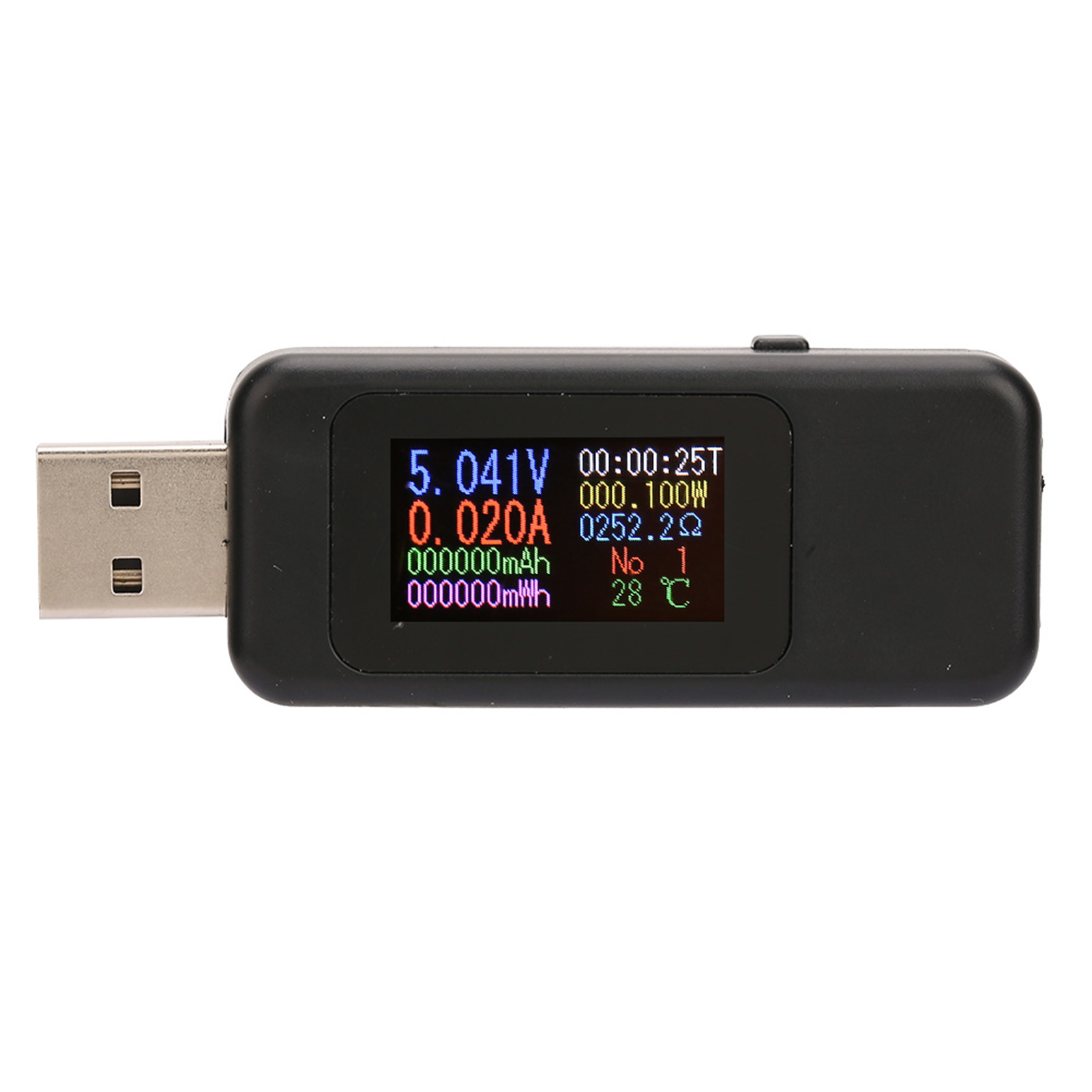 Usb-lcd-tester – Digitales Dc-voltmeter 4–30 V – Spannungs- Und Strommessung – Ladegerät Und Detektor (schwarz)