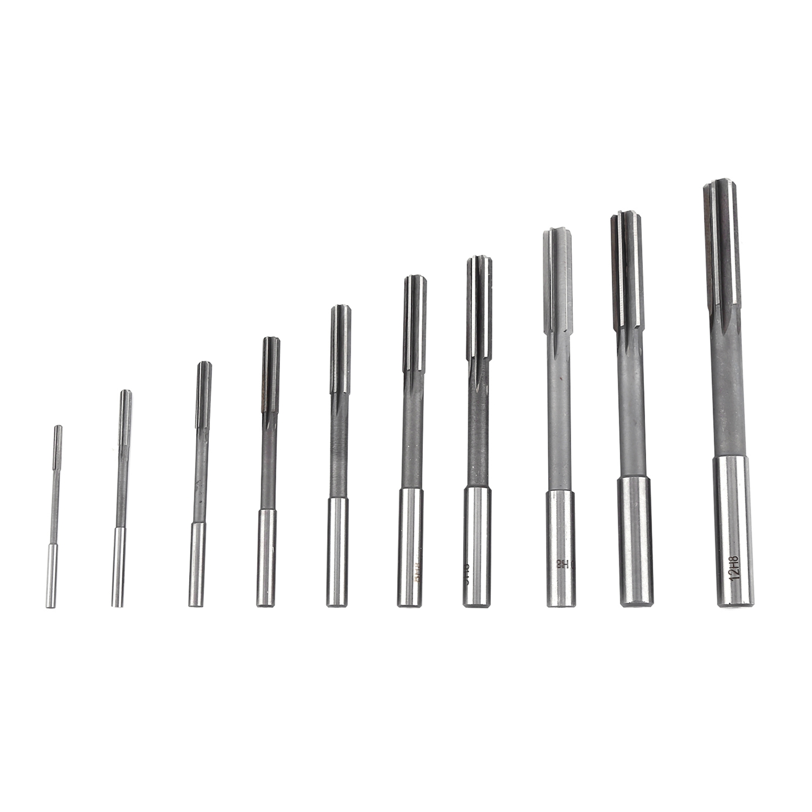 10 Stück Hss H8 Maschinenreibahlen Mit Geradem Schaft, Größen 3-12 Mm Für Präzisionsbohrungen