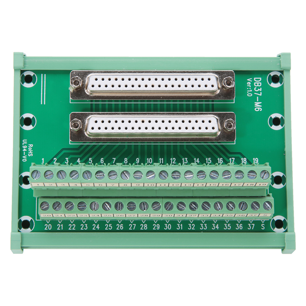 Din Db37-m6 Doppel-buchsenklemmenblock Für Schienenmontage, Schnittstellenkartenanschluss