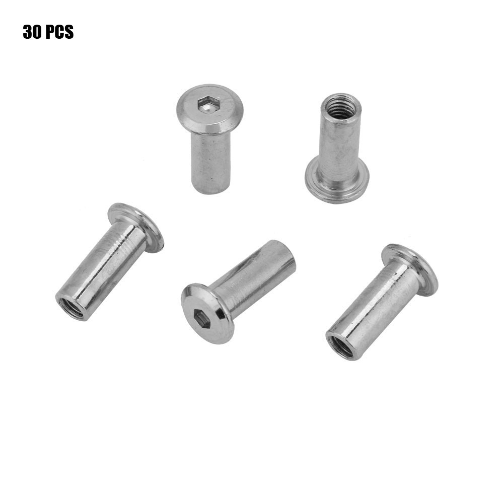 Vernickelte Flachmuttern Mit Sechskantrundkopf Für Möbel (m6x20, 30 Stück)