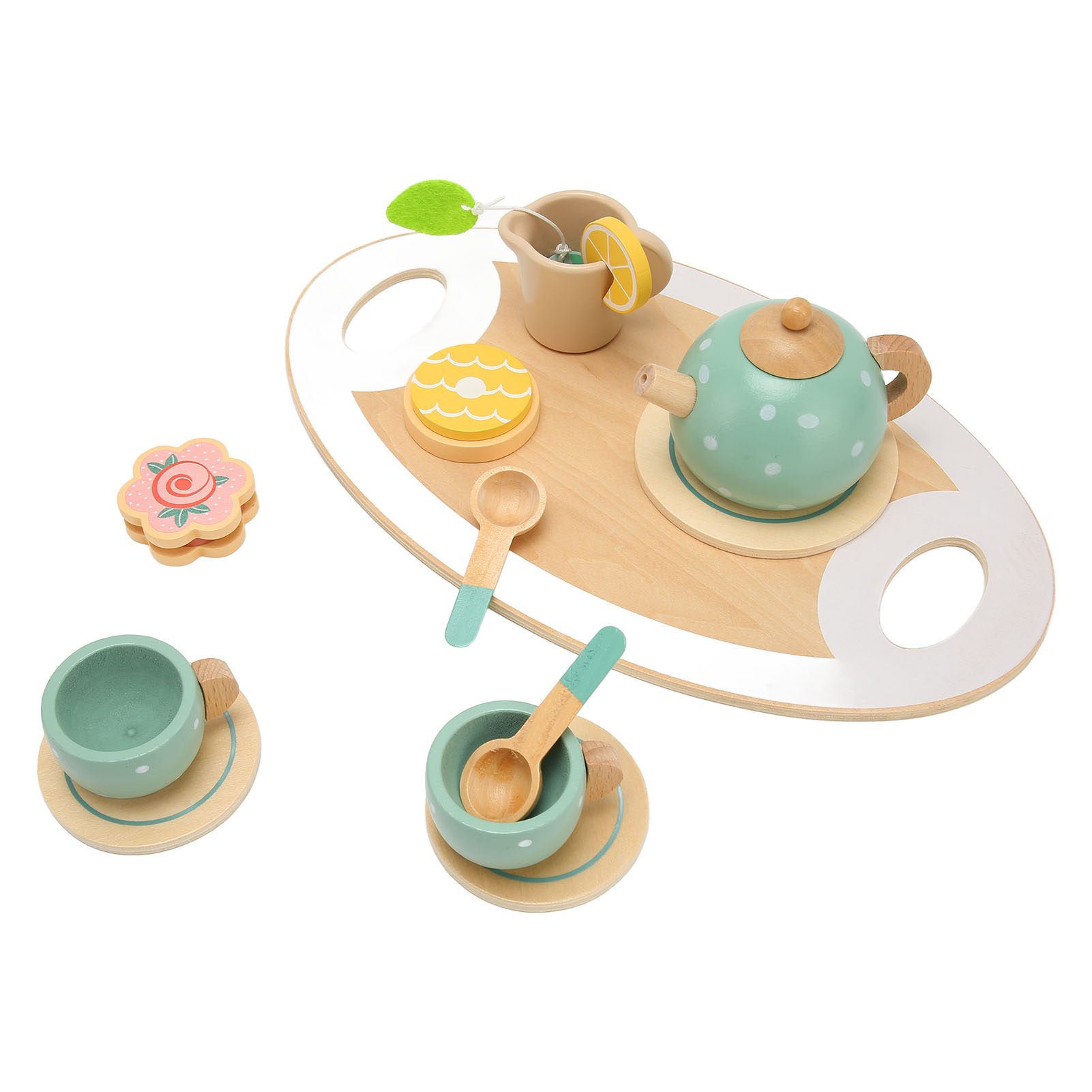 Teeservice Für Symbolisches Spiel Mit Detailreichen Lebensmittelaccessoires, Geschenkidee Für Kinder