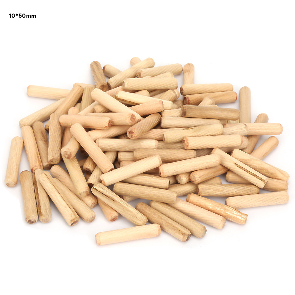 Set Gerillter Holzdübel Für Tischlerarbeiten Und Heimwerkerprojekte (10 Stück, 50 Mm)