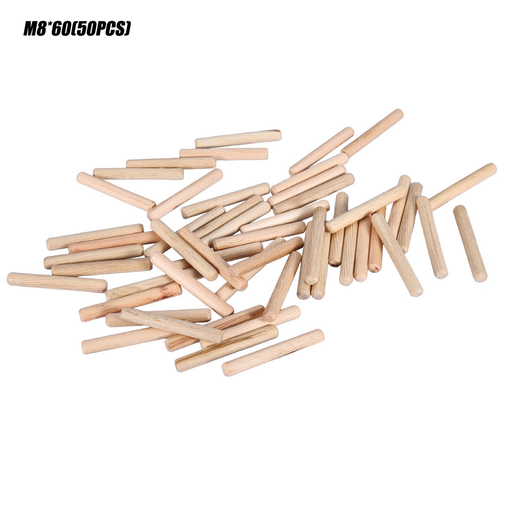 50 Stück Gerillte Holzdübel Für Schubladen Und Möbel, 8 Mm X 60 Mm Stäbe, Heimwerkerzubehör