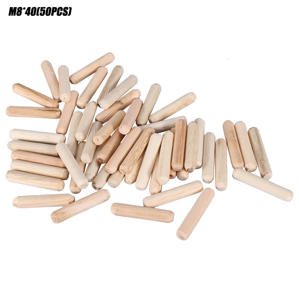 50 Stück Genutete Holzdübel Für Schubladen Und Möbel (m8x40mm)