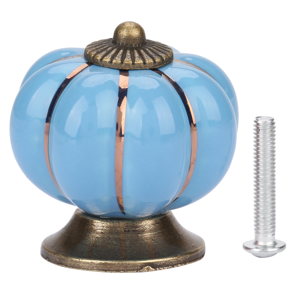 Schubladengriff Aus Keramik Im Europäischen Stil In Kürbisform Für Schlafzimmermöbel (blau)