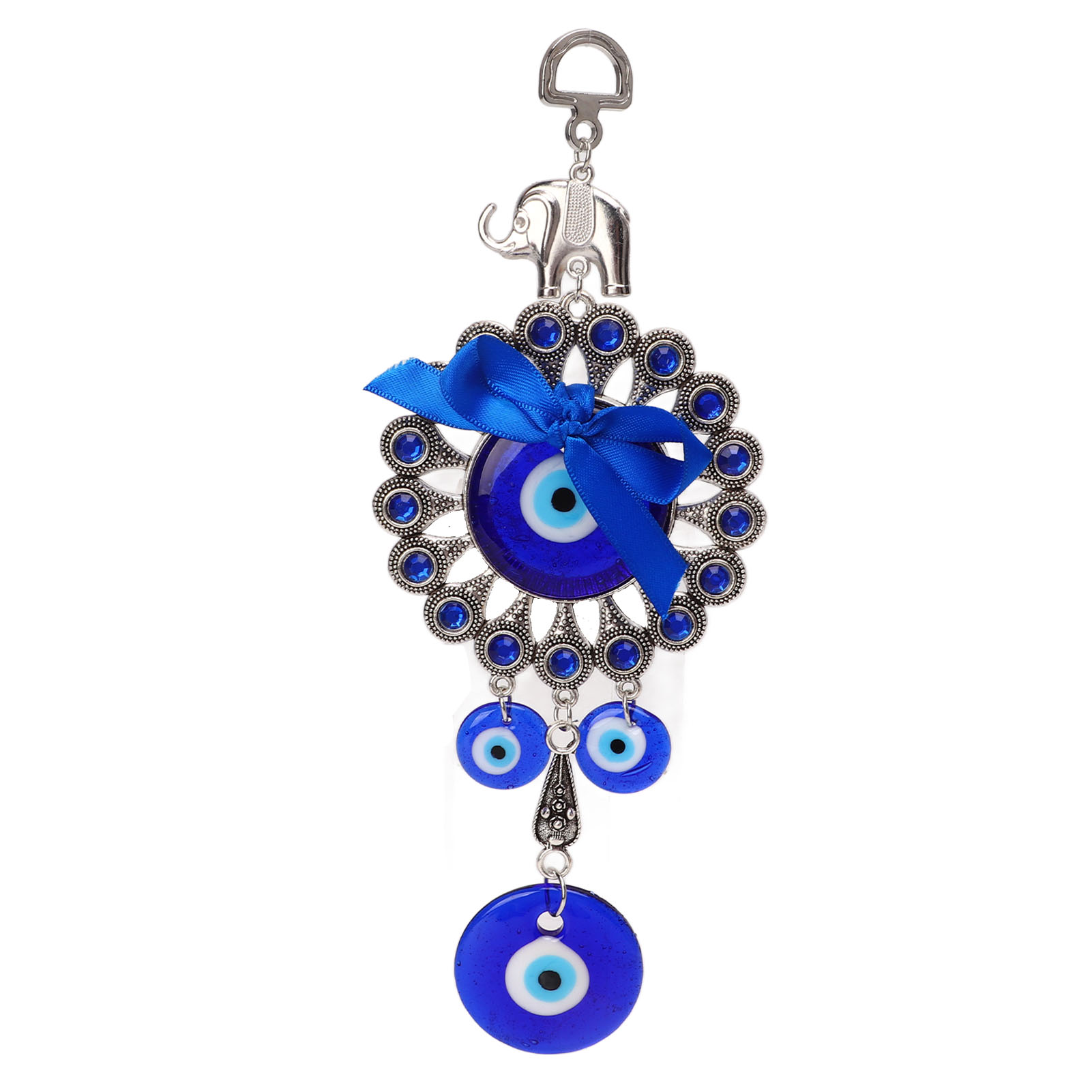 Glücksbringer-anhänger „blaues Auge“ Aus Metall Und Glas – Wanddekoration Gegen Den Bösen Blick Für Garten Und Innenräume