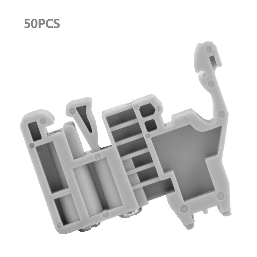 50 Graue 35-mm-endanschläge Für Din-schienen-klemmenblock, Montageclips (modell 12)