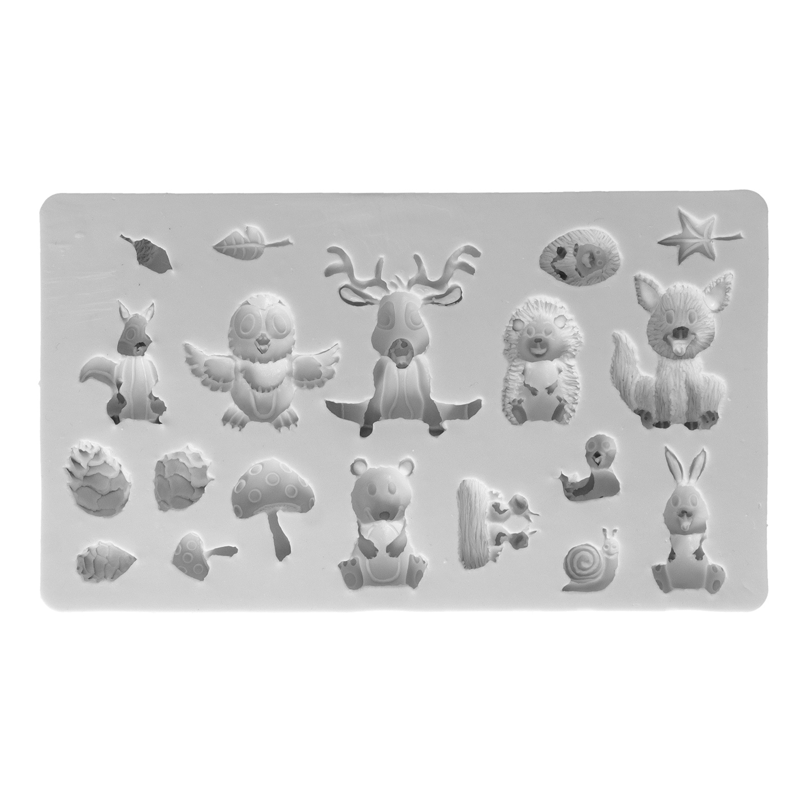 Silikonform Mit Grauen Waldtieren, Cartoon-kuchendekoration, Gebäck