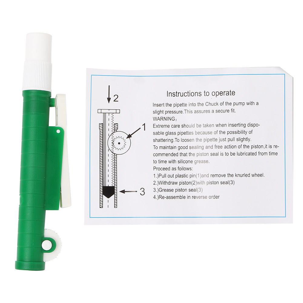 Pipettenpumpe Für Einwegpipetten Aus Kunststoff Und Glas, 10 Ml Füllvolumen, Grün