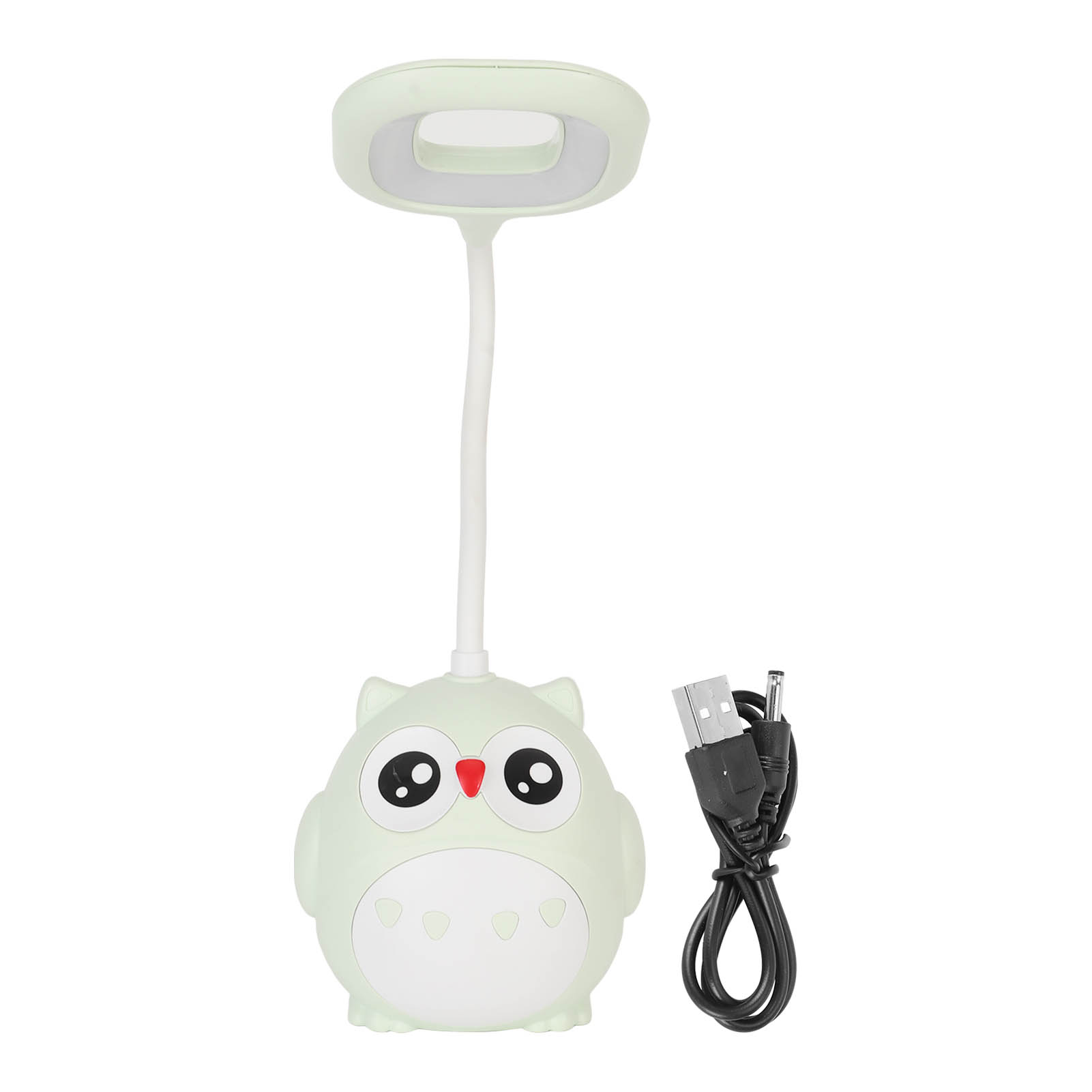 Grüne, Eulenförmige Led-schreibtischlampe Mit Usb-anschluss, Stifthalter, Sanftes Licht Für Das Schülerzimmer, Augenschonendes Nachtlicht.
