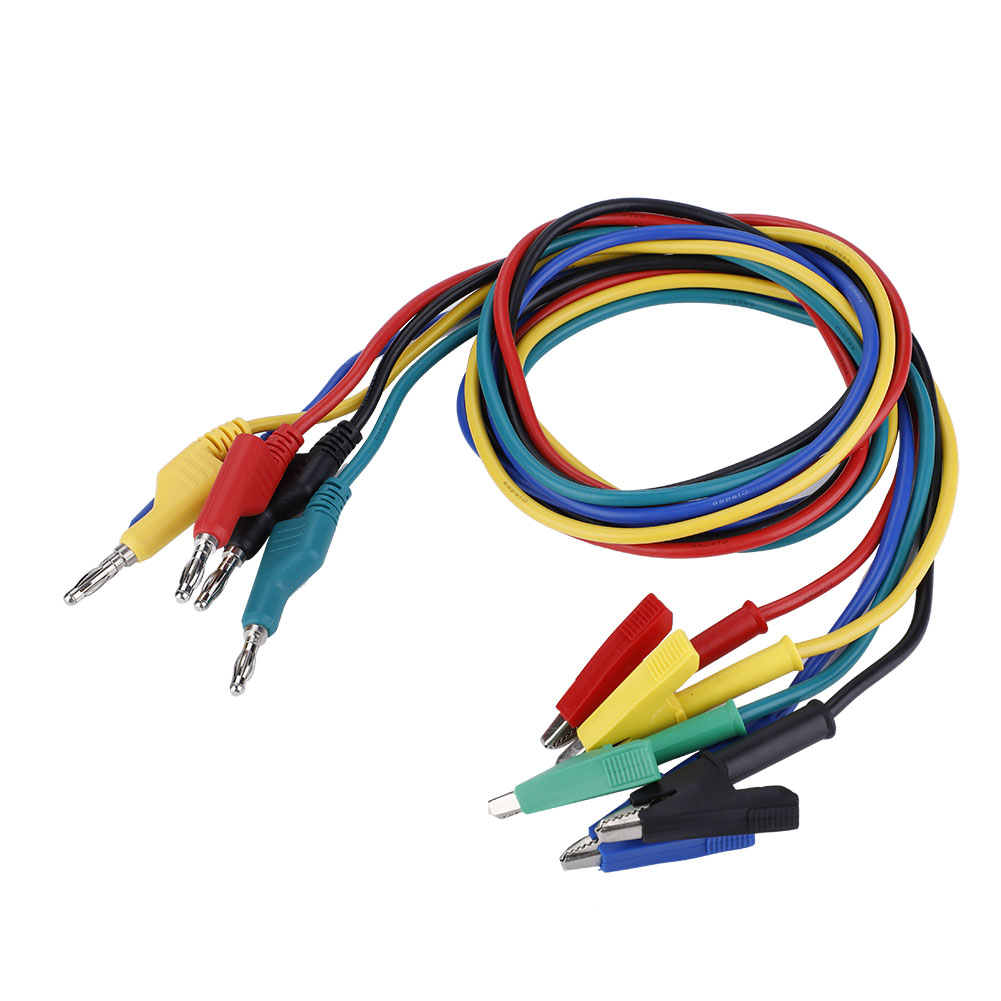 5-teiliges Multimeter-messleitungsset P1037 Mit 4-mm-bananensteckern Und 1 M Langen Krokodilklemmen, Hochspannung