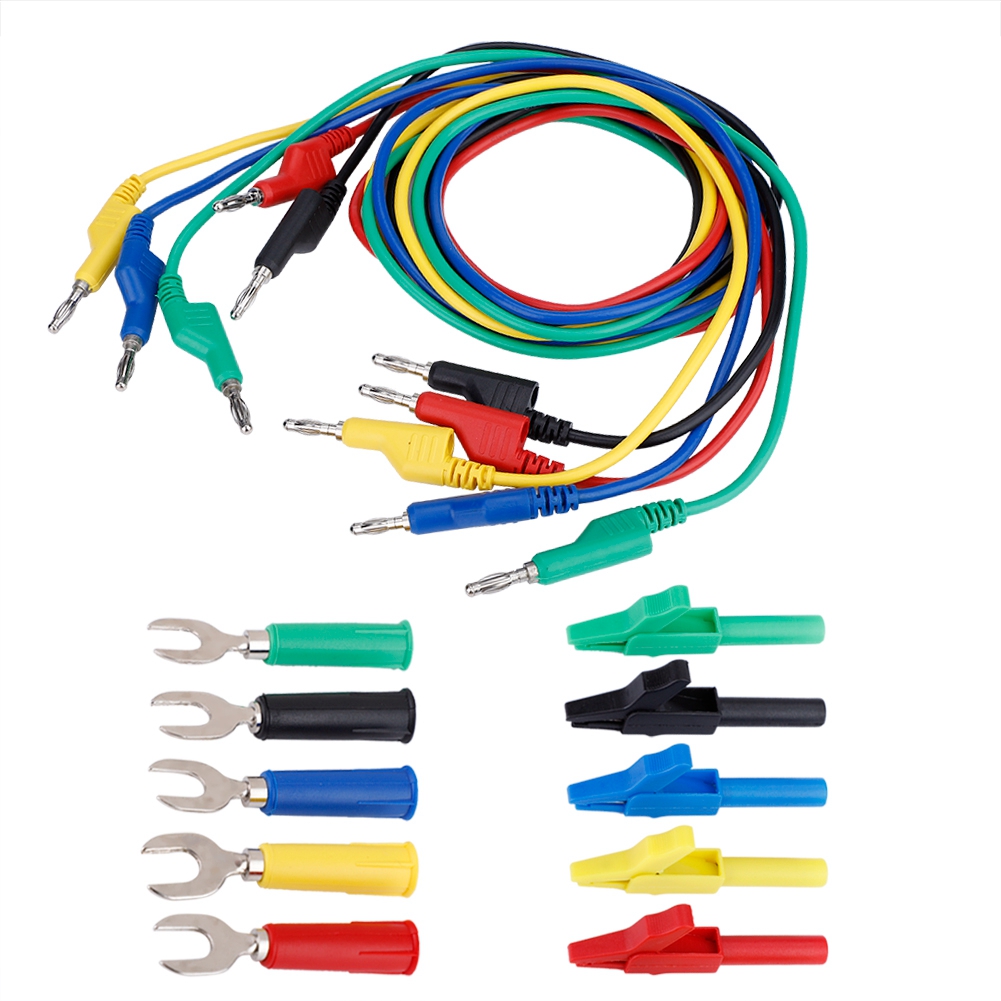 4-mm-bananenstecker-messleitungssatz Mit Krokodilklemmen Und U-förmigen Messspitzen Für Multimeter (p1036a)