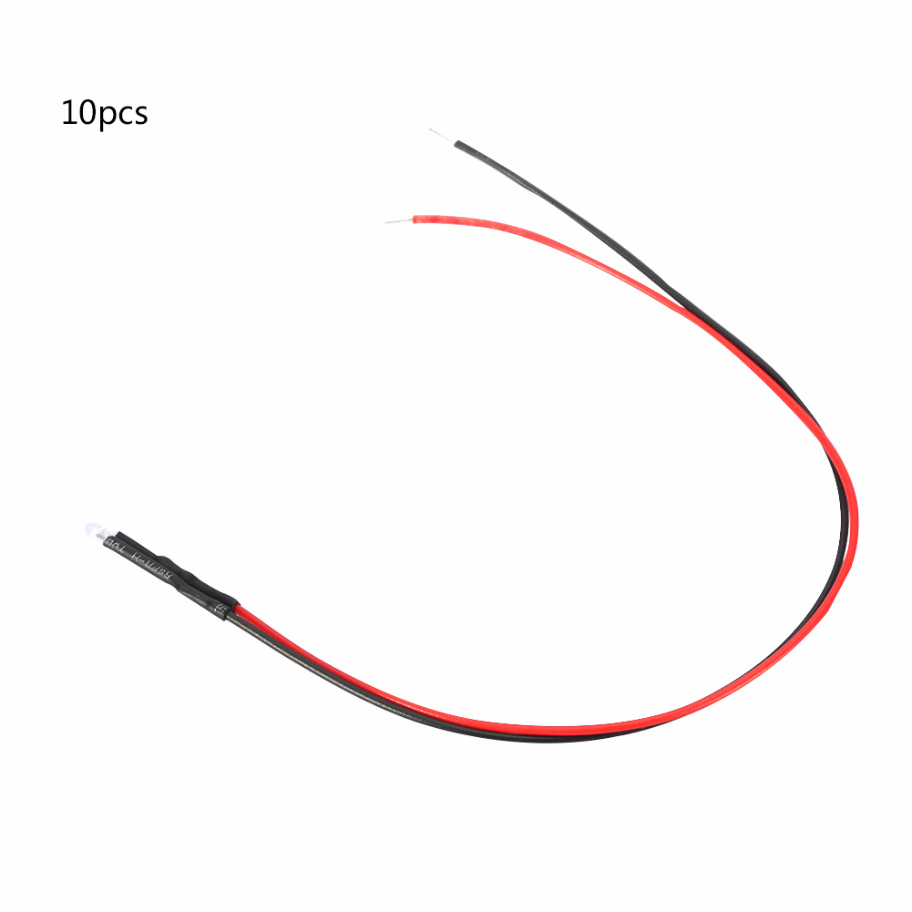 10 Mehrfarbige 12v 3mm Leds Mit 20cm Kabel - 0,06w (orange)