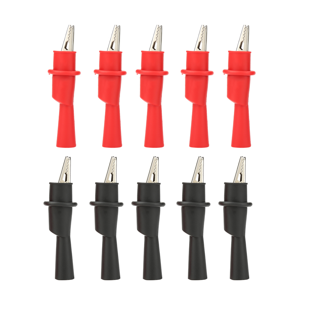 P2008 Isolierte Krokodilklemmen Aus Metall, 10 Stück Für Elektrische Prüfgeräte Und Multimeter