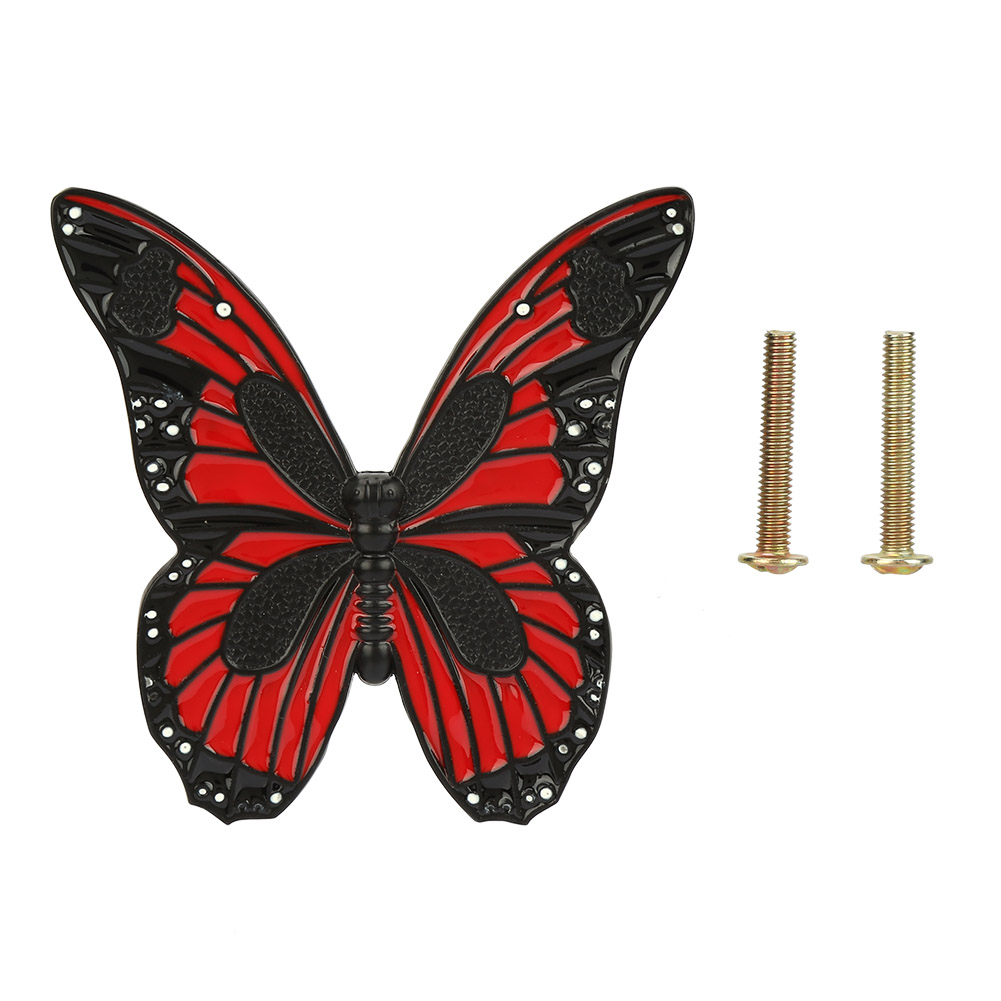 Schwarzer Und Roter Schmetterlingsgriff Für Schubladen Und Schränke