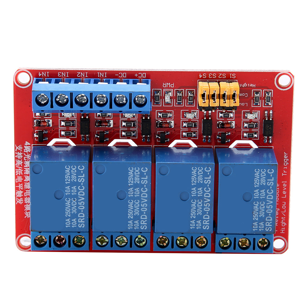4-kanal-optokoppler-relaismodul, High- Und Low-triggerung, 5v/12v/24v-kompatibel