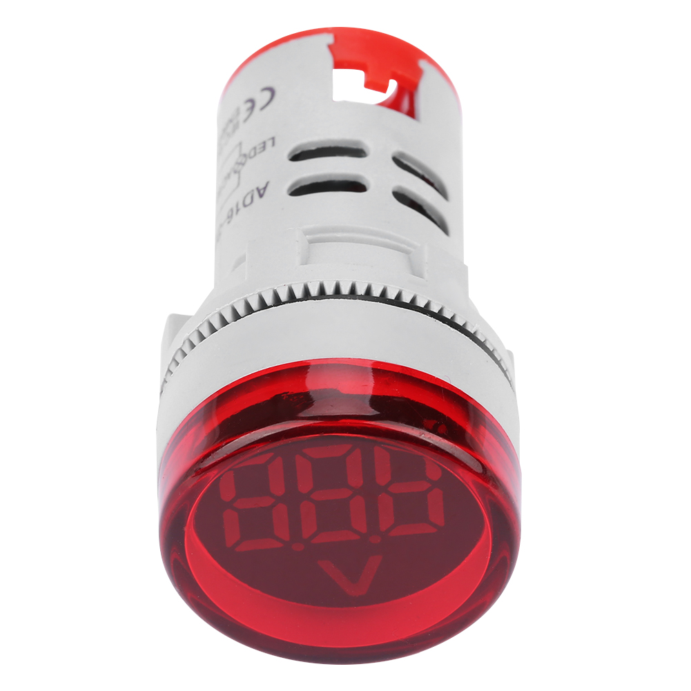 Runde Led-anzeigelampe Mit Digitalanzeige Und Wechselspannungsmesser (rot)