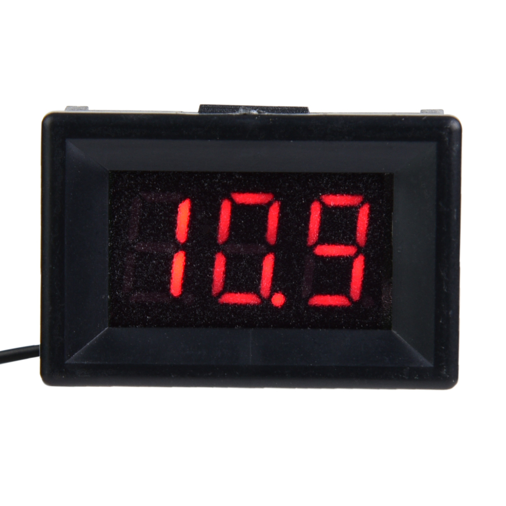 Wasserdichtes Digitales Dc-voltmeter 2,4–30 V Mit Led-anzeige, 0,36" Zweidraht (rot)