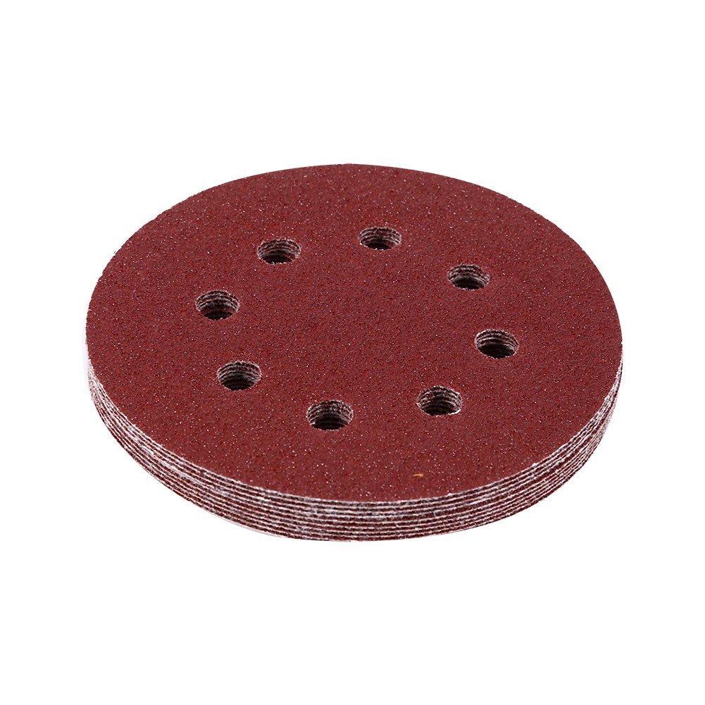 Rote 125-mm-polierscheiben, 8-loch-schleifpapier, Körnung 60, Für Winkelschleifer