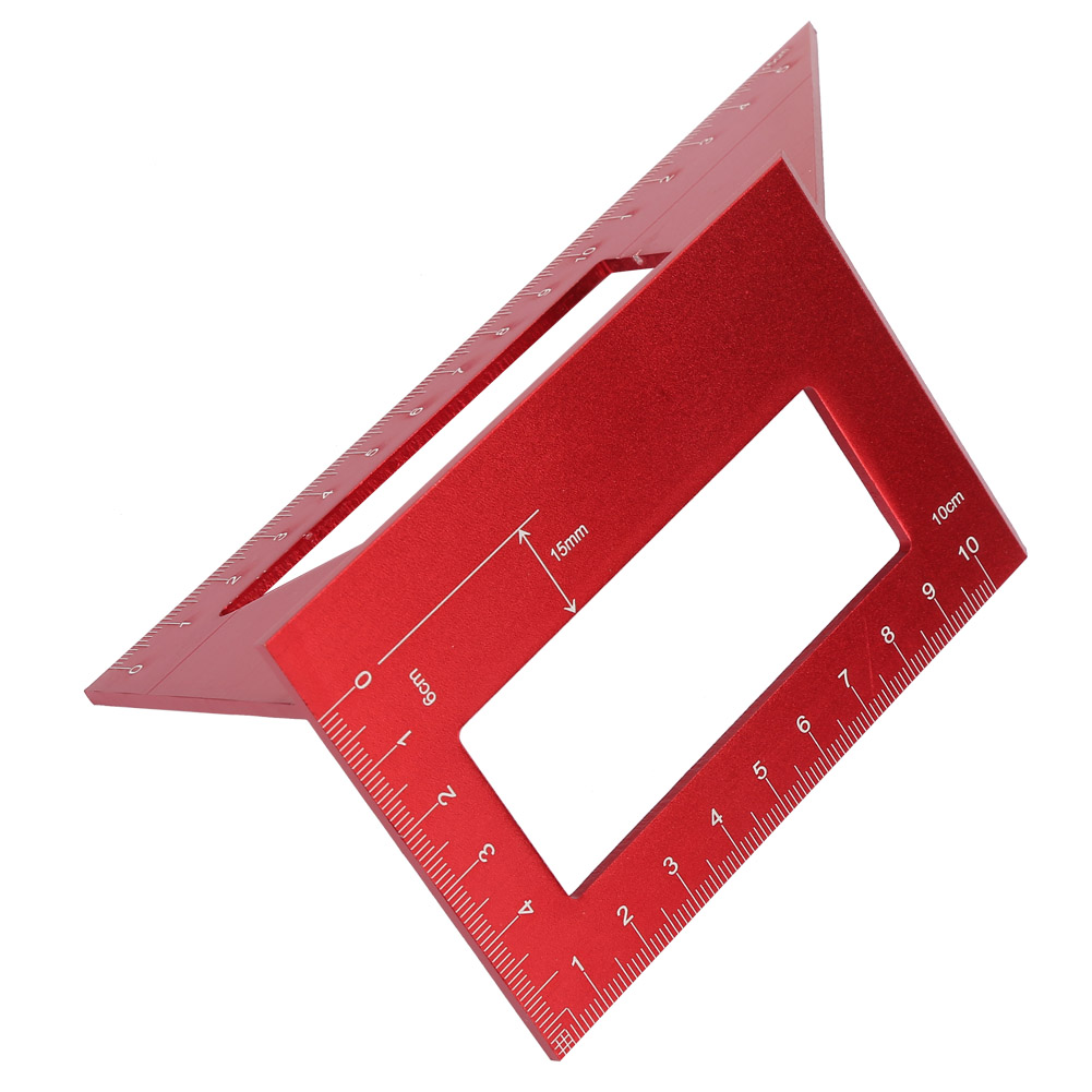 Multifunktionaler 45/90-grad-winkel Aus Aluminiumlegierung Für Präzises Anzeichnen In Der Holzbearbeitung (rot)