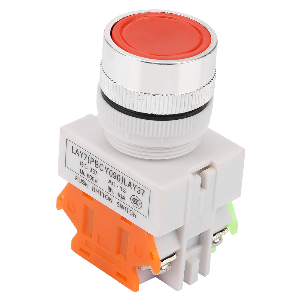 Lay37-11bnzs Roter Selbstverriegelnder Flacher Drucktaster