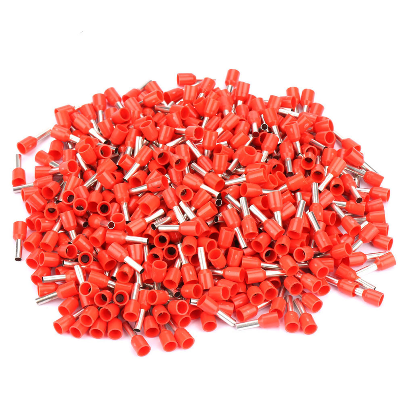 500 Stück E2508 Isolierte Crimp-rohre, Elektrische Kabelanschlüsse (rot)