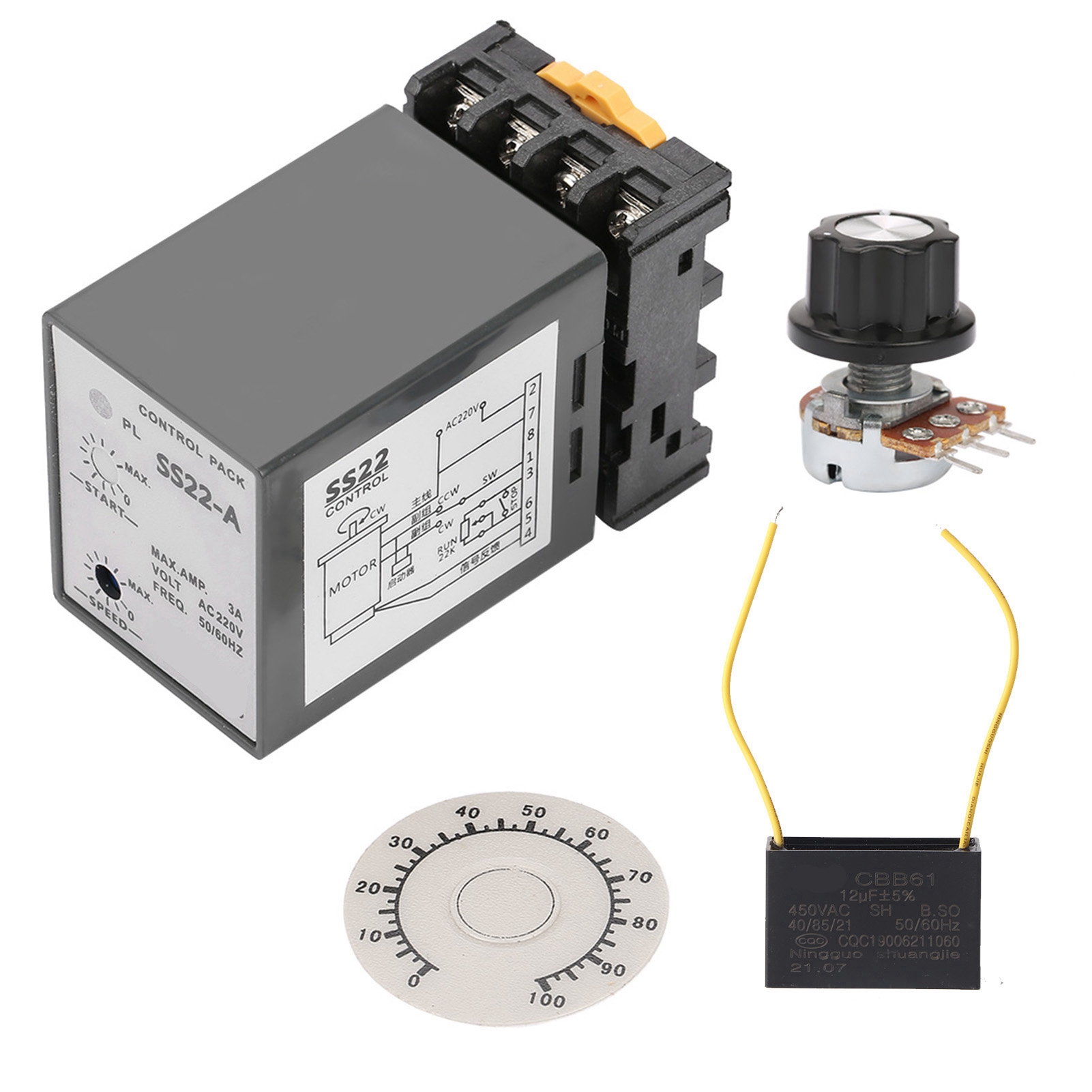 220 V Wechselstrom 50/60 Hz Motordrehzahlregler, Ss-22 Regler Für 90–1700 U/min