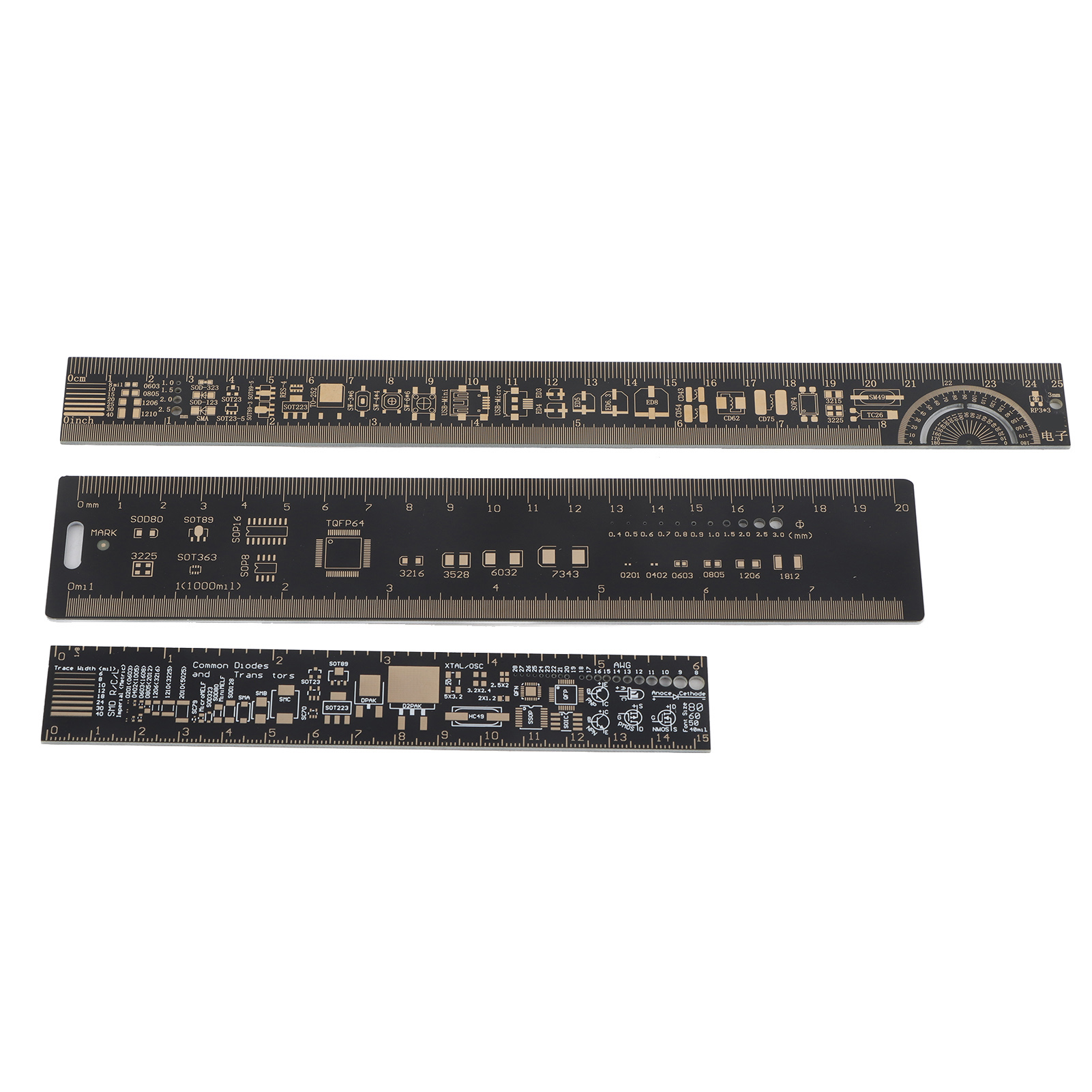 Multifunktionales Lineal Für Leiterplatten – 3 Größen: 16/20/26 Cm – Praktisches Werkzeug Für Elektronikingenieure