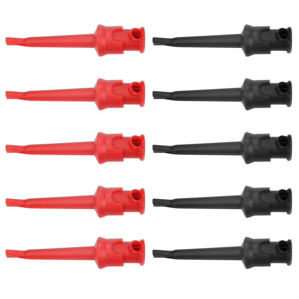 10 Stück P5002 Prüfhaken Für Multimeter, Lötanschlüsse Für Smd-bauteile Und Leiterplatten (schwarz Und Rot)