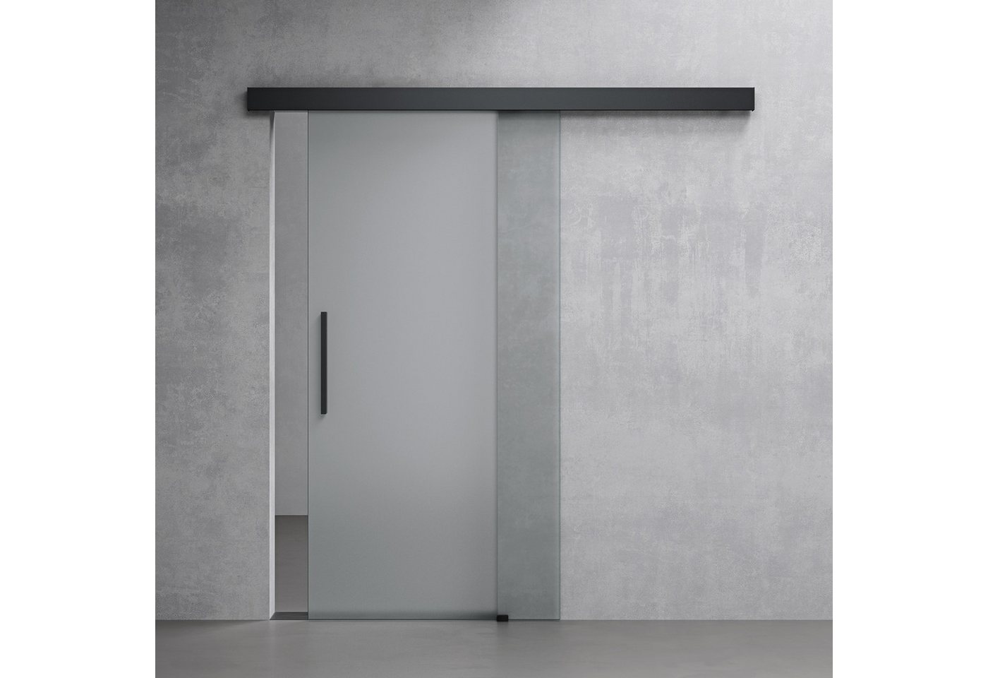 Mai & Mai Glasschiebetür Schiebetür Schwebetür Satiniert 8mm ESG 15mm Wandabstand A14 Bild 3