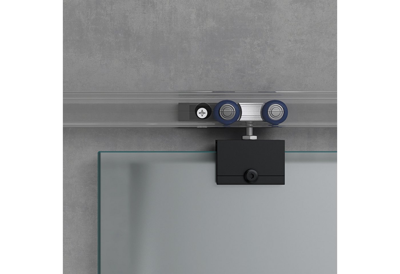 Mai & Mai Glasschiebetür Schiebetür Schwebetür Satiniert 8mm ESG 15mm Wandabstand A14 Bild 4