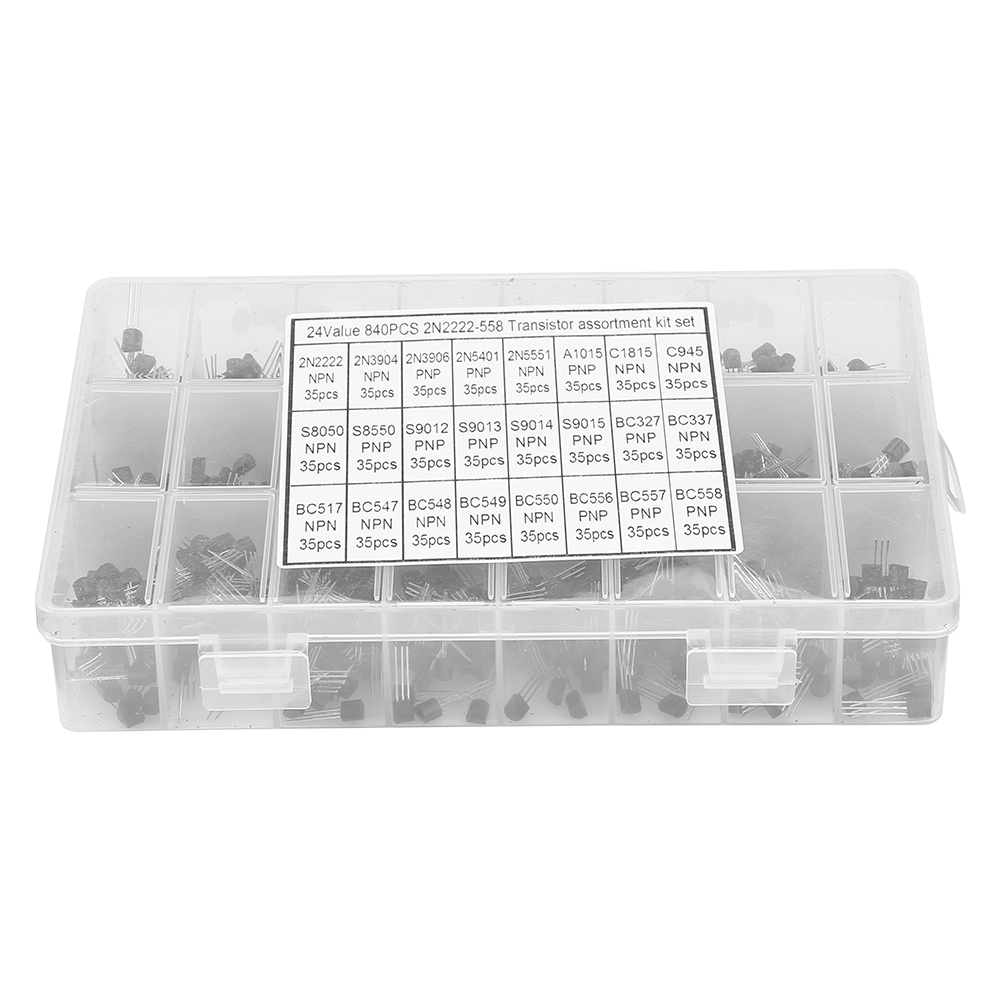 Sortiment Mit 840 Transistoren Vom Typ 2n2222a Bc558 Npn Pnp Für Diy-projekte