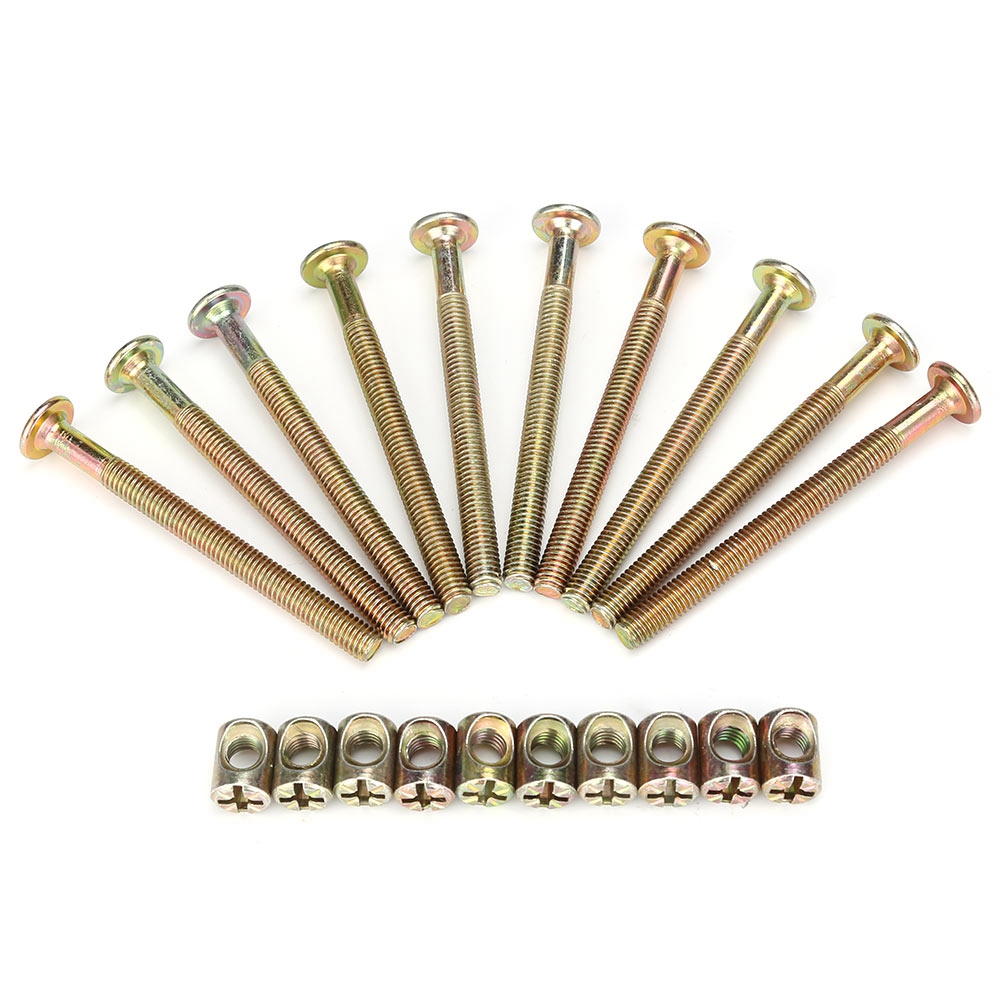 10 Stück M6-schrauben Aus Kohlenstoffstahl, 70 Mm, Mit 6-mm-zylindermuttern Für Möbel