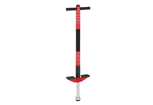 relaxdays Hüpfspielzeug Pogo Stick für Kinder bis 35 kg, rot