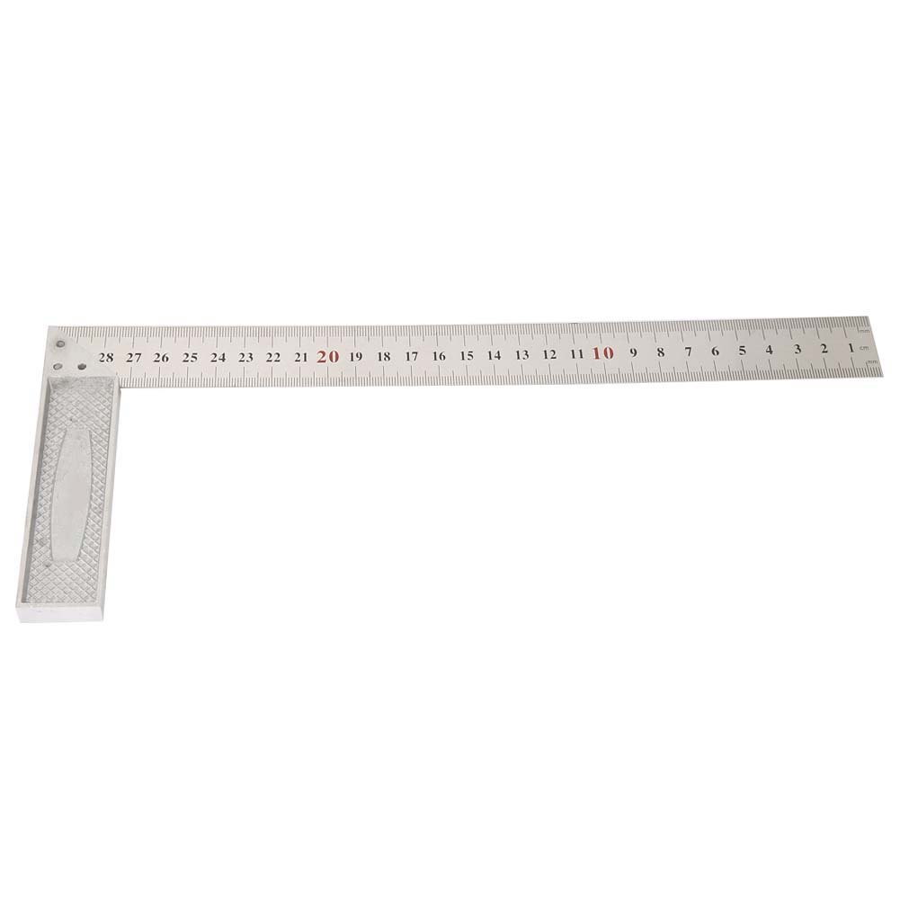 90°-winkellineal Aus Aluminiumlegierung, 30 Cm, Für Präzises Anzeichnen Und Holzarbeiten