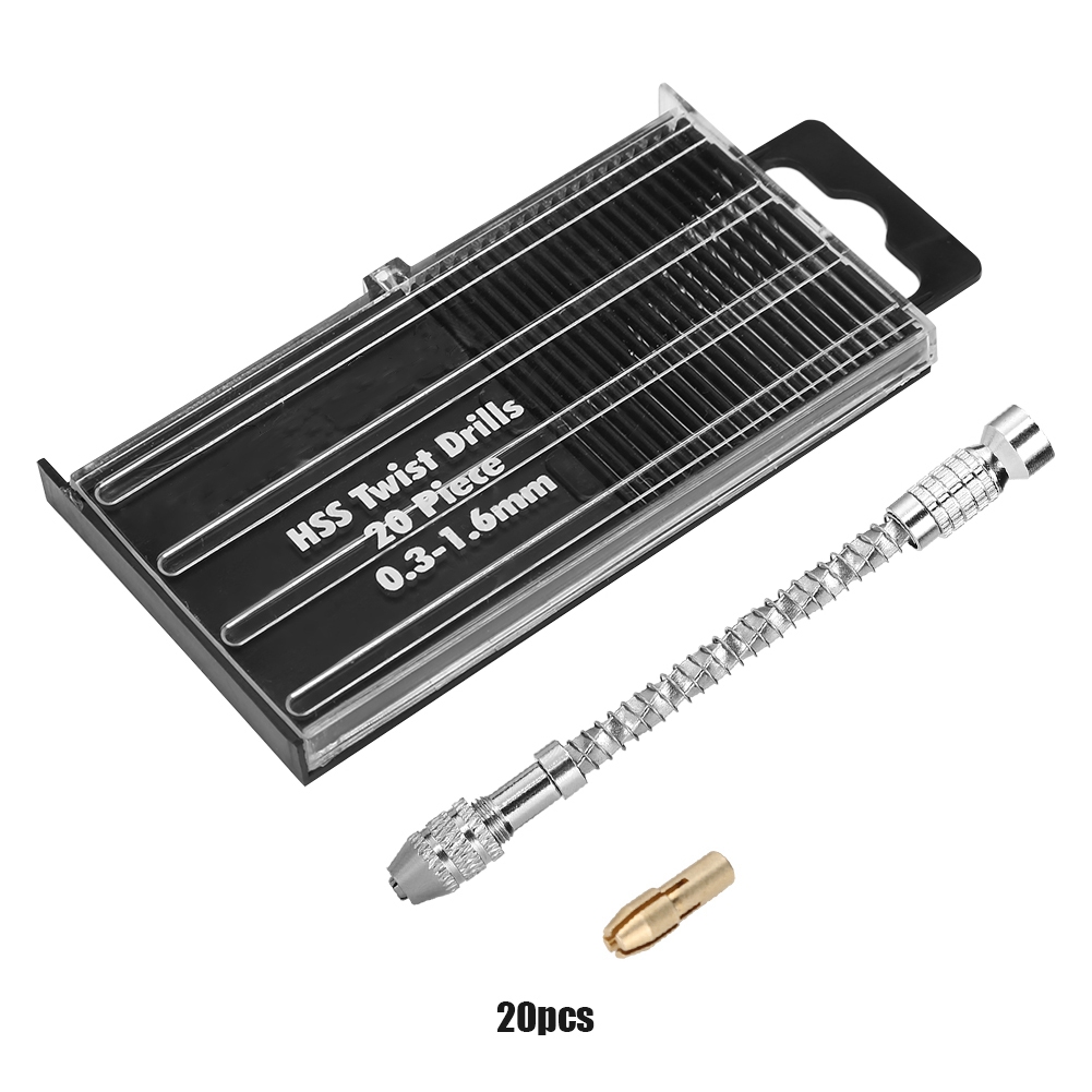 Mini-handbohrmaschine Mit 20 Bohrern (0,3–1,6 Mm) – Kompaktes Mikro-werkzeugset