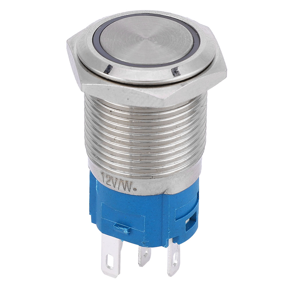 16-mm-metall-drucktaster Mit Led-selbstrückstellung, 1 Schließer, 1 Öffner, 5 V, Weißes Licht Für Autotuning