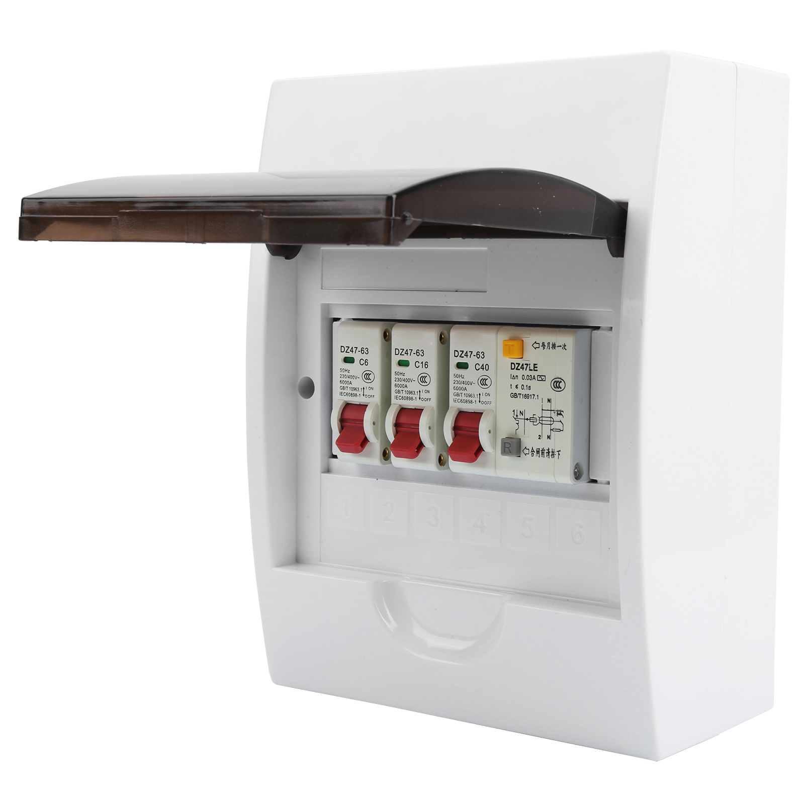 2-modul-elektroverteilerkasten 40a 30ma Mit Fehlerstromschutzschalter + 2 Leitungsschutzschalter Für Garage Und Wohngebäude